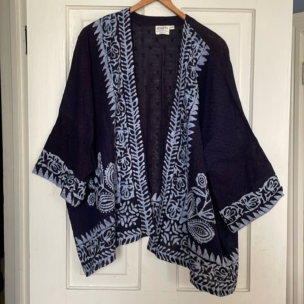 Damask and batik light layer jacket by Marketplace for Servv fair trade